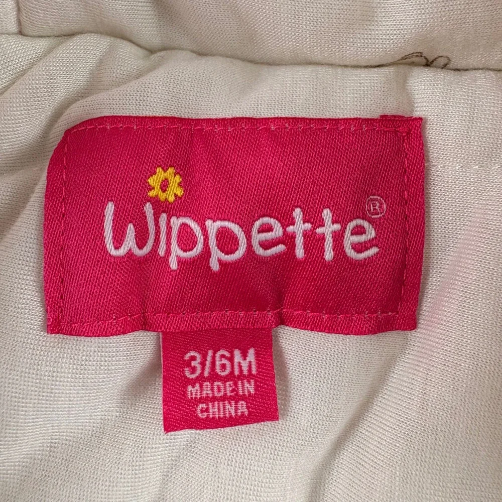 Wippette Bunting Snowsuit Baby Girl 3/6M Pink Quilted Fleece Teddy Bear Hooded‎